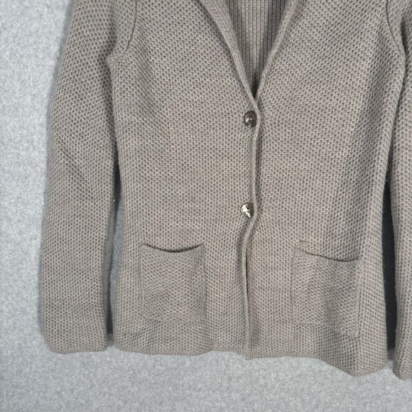 Cocogio Cardigan Sweater Small Gray Wool Blazer Italy Artsy Quiet Luxury Neutral - Picture 3 of 12